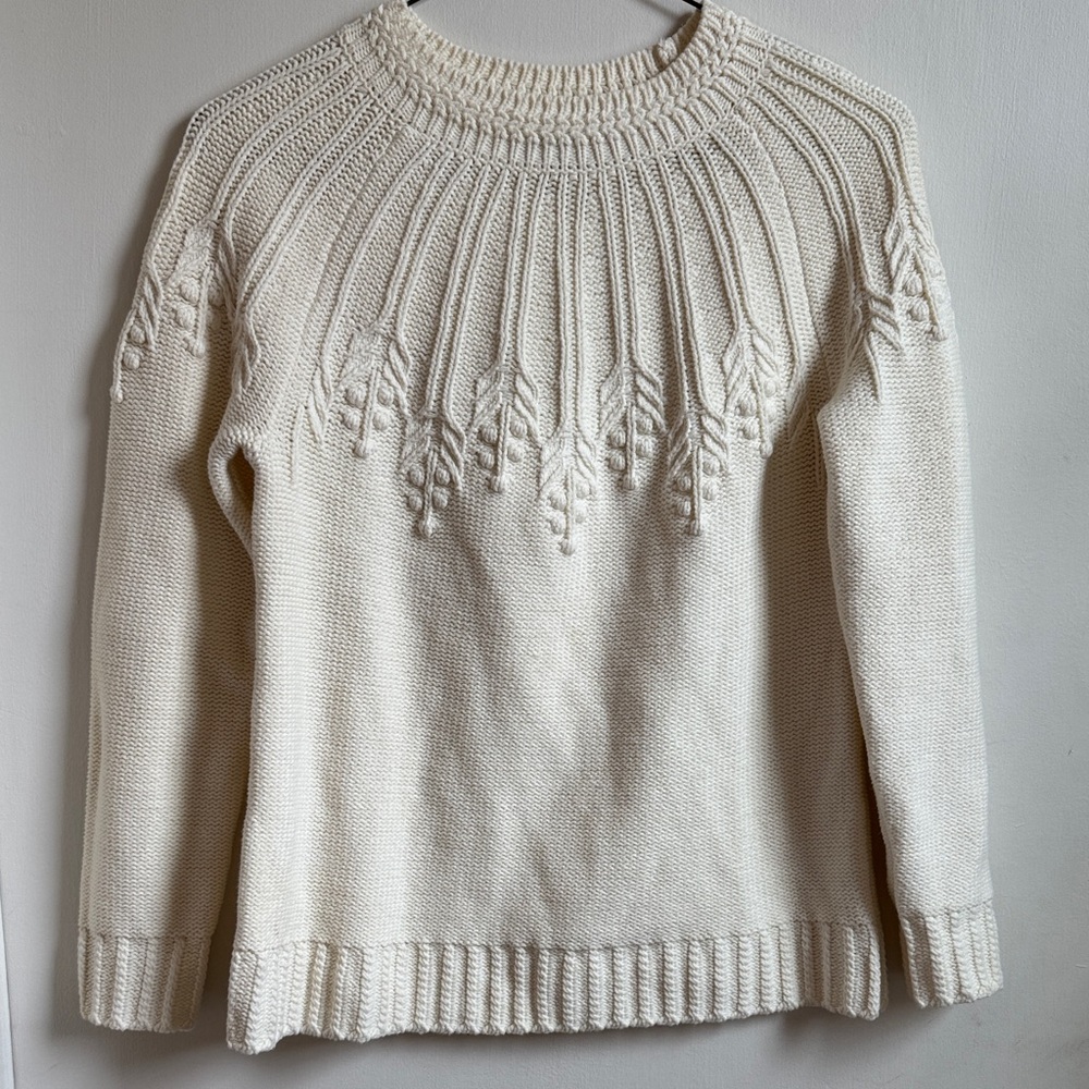 Talbots Ivory Cable Knit Sweater